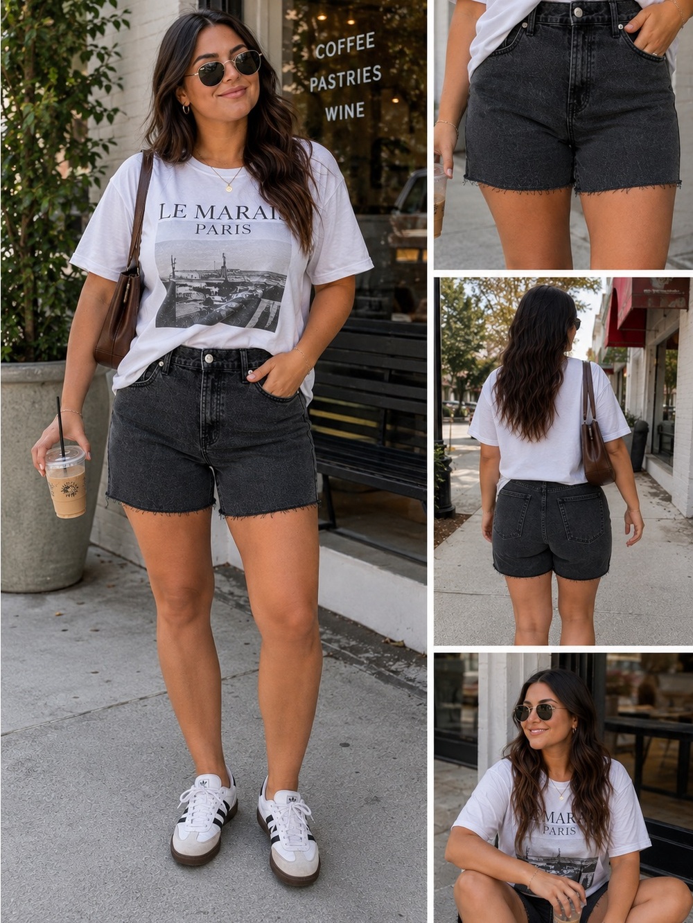 Madewell The Brynn high rise relaxed leg long button fly grey shorts-NWT-33